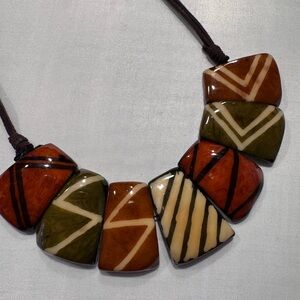 Artisan Earth Tone Geometric Aria Necklace